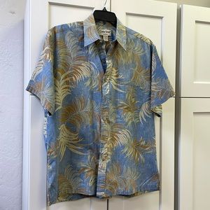 COOKE STREET ALOHA SHIRT SIZE L COLOR BLUE WITH FLORAL PRINT MADE IN HAWAII